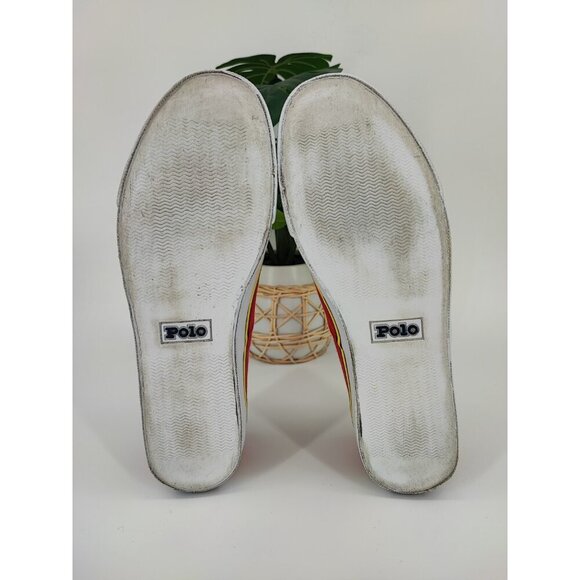 Ralph Lauren Men's Polo Sport Red Canvas Sneakers Size 10B US - Picture 7 of 9